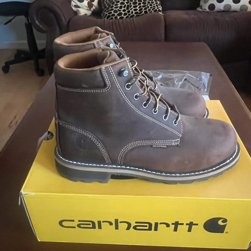 Carhartt Brown Leather Work Boots